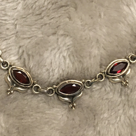 Sterling Silver Garnet Necklace~REDUCED~ - Picture 2 of 4